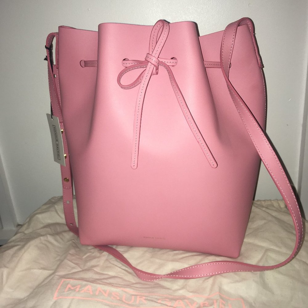 NWT MANSUR GAVRIEL Large Pink Leather Bucket Bag